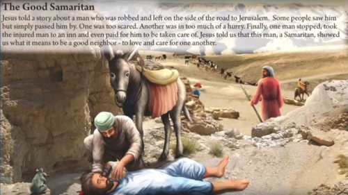Illustration of the good Samaritan